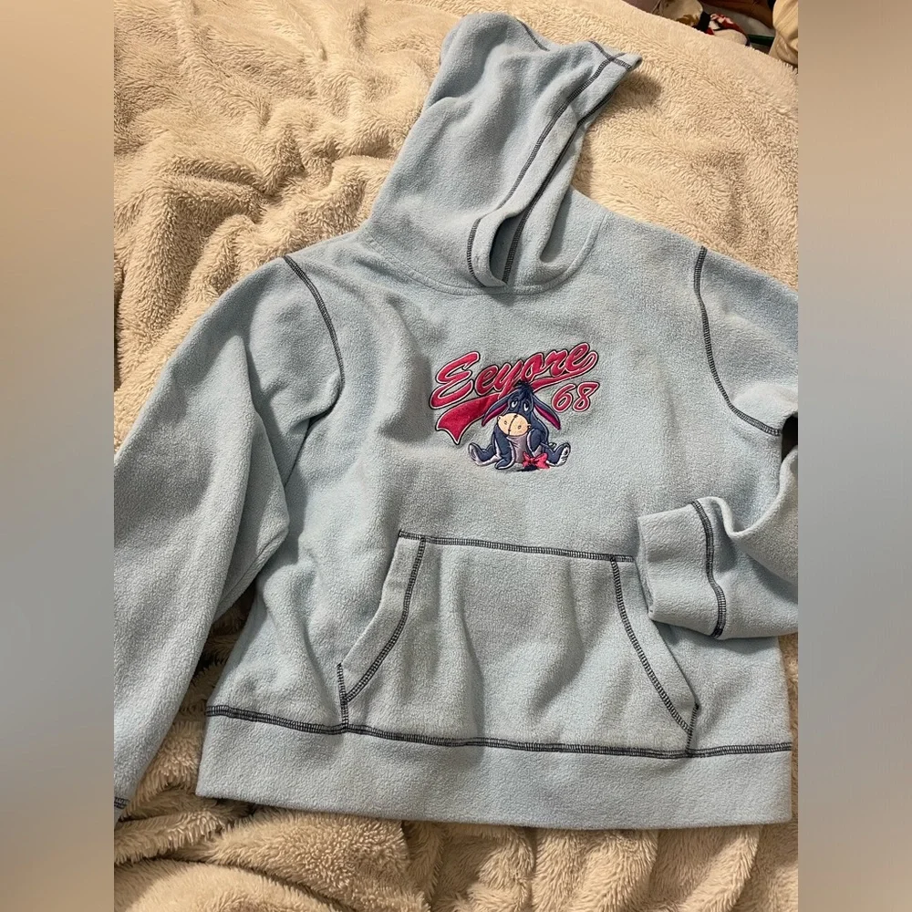 Genuine Vintage Disney Winnie the Pooh Eeyore fleece Hoodie 1968 - Picture 1 of 4